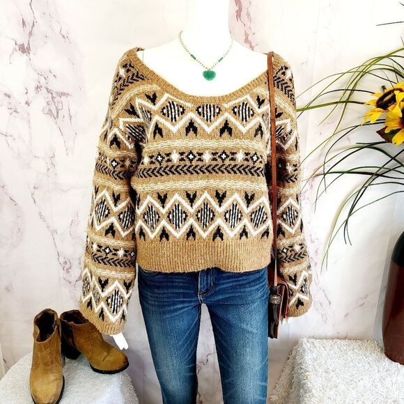New Sam Edelman intarsia warm knit reversible sweater - Picture 4 of 12